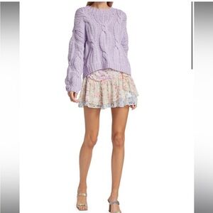 LoveShackFancy Floral Mini Skirt - Pastel Colors